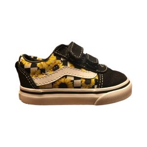 Vans Off The Wall Checkered Sunflower Kids Toddler Shoes Size 5
